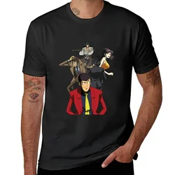 LUPIN III-メンズ半袖コットンTシャツ,スポーツファン向けの白いTシャツ,夏のファッション,ラウンド