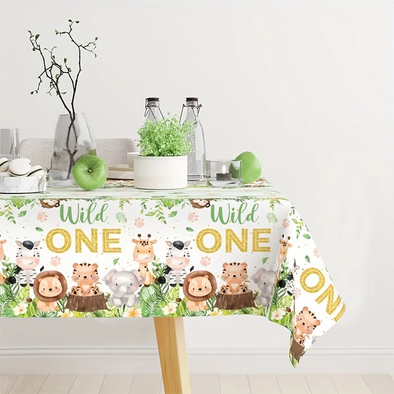 1pc, Wedding Decorations, Summer Decoration, Decor for Outside, Decor, Wild One Themed Table Cover, 51.18X86.61inch Disposable T