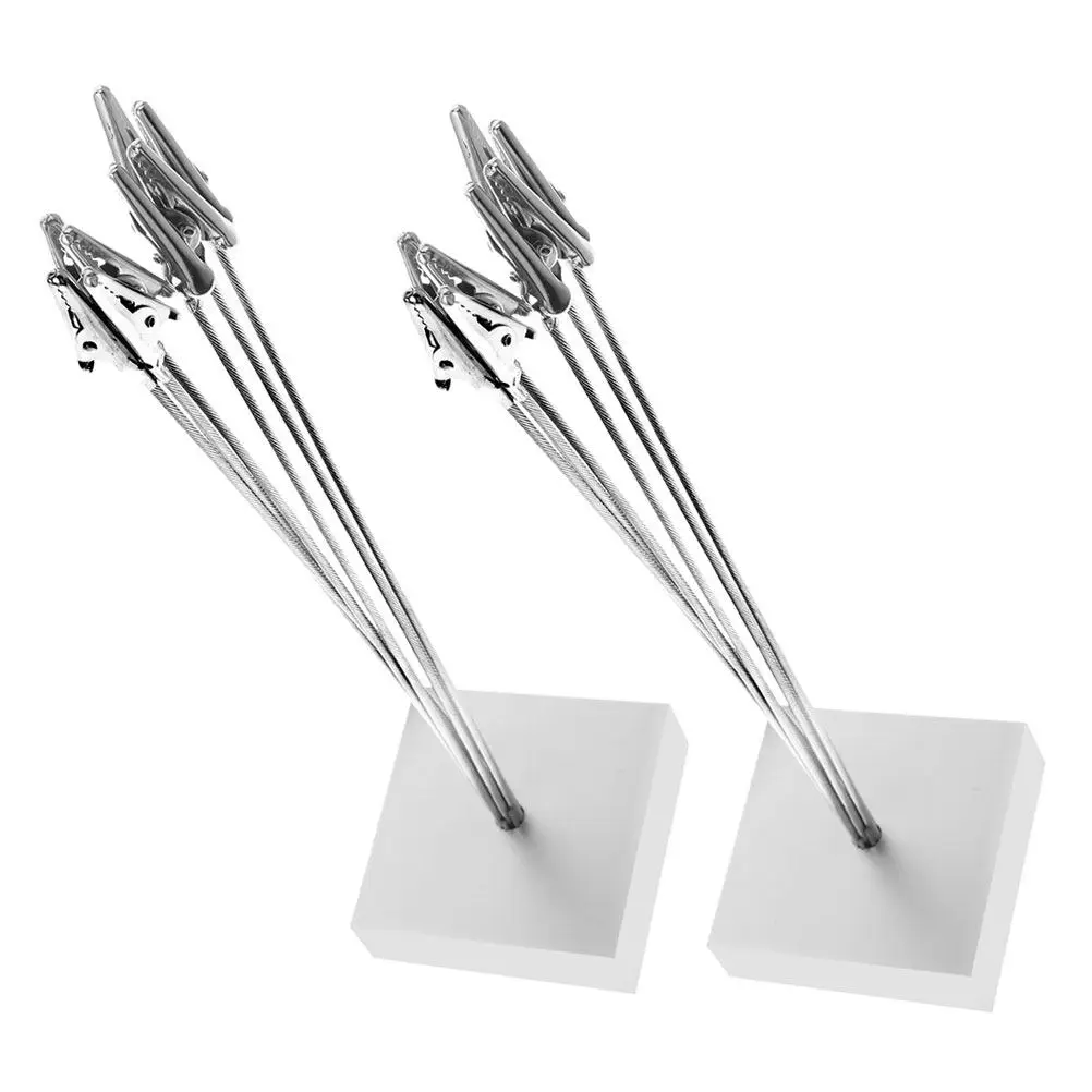 2Pcs Table Number Holder Photo Clip Metal Plastic Wire Card Stand Memo Display Card Holder for Wedding Office Restaurant Table