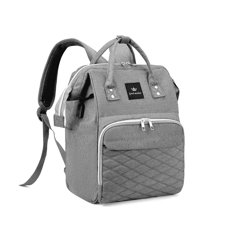 Mommy Bag Multi functional Mother and Baby Bag Diamond Grid Fashion Mommy Backpack Outdoor Travel USB Charging Bag