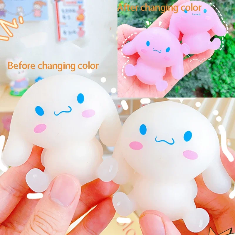 Cartoon Cinnamoroll Pinch Music Cute Anime Color Change Relief Tool for Emotions Release Small Toys Exchange Gifts