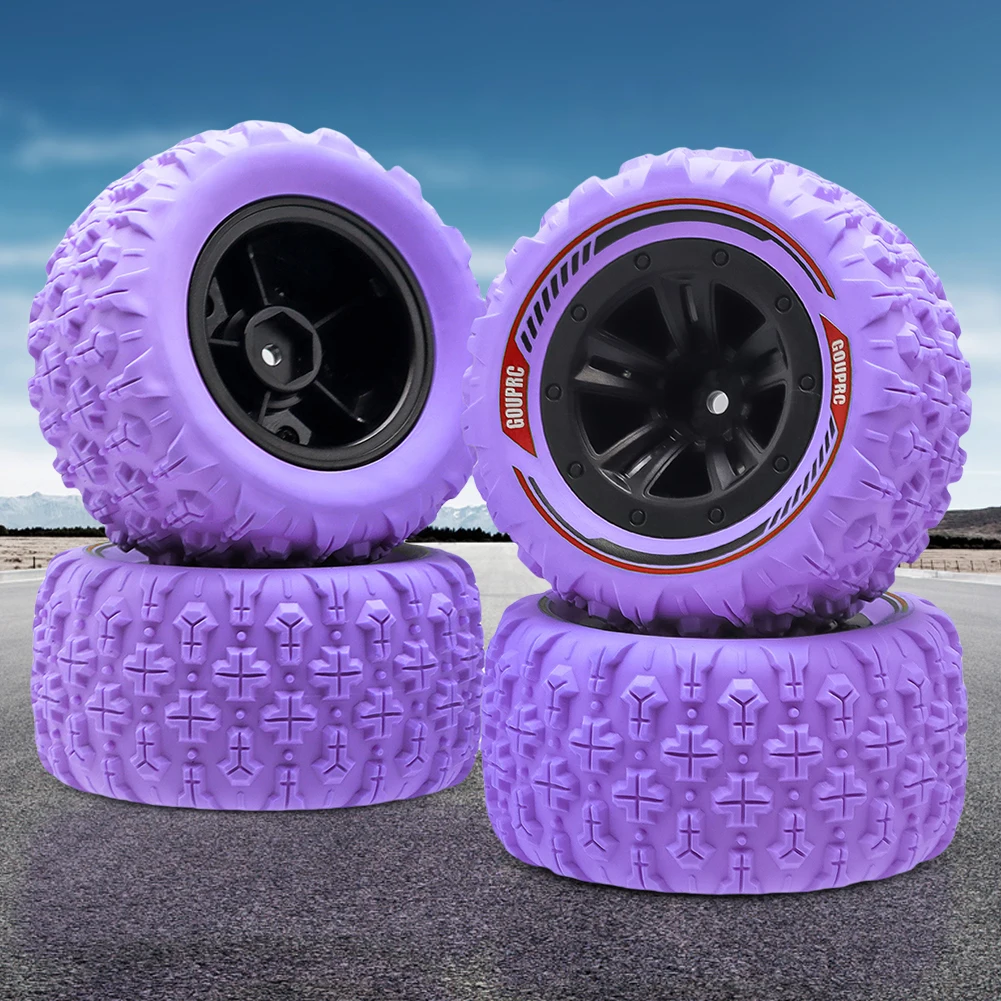 

4Pcs 12mm Hex RC Wheel Tires Set Swamp Claw Mud Terrain Tires Accessories RC Wheels and Tires for 1/14 1/16 RC Car Crawler Truck