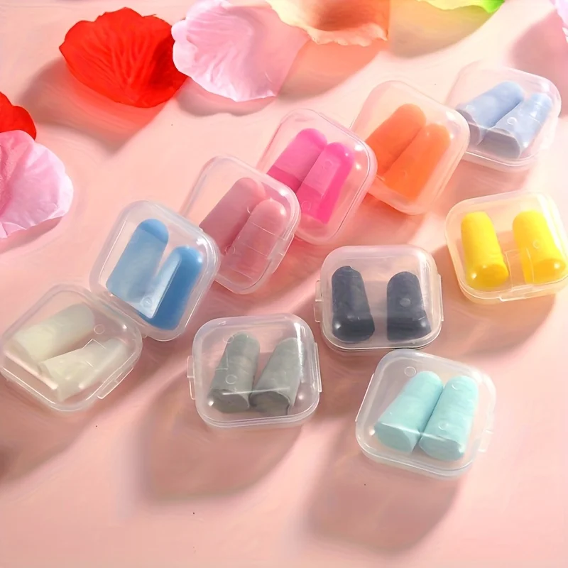 10pcs/5 Pairs - Sponge Silent Earbuds; Reusable; Suitable for Noisy Environments; Deep Sleep Multi-Purpose Waterproof Earplugs,