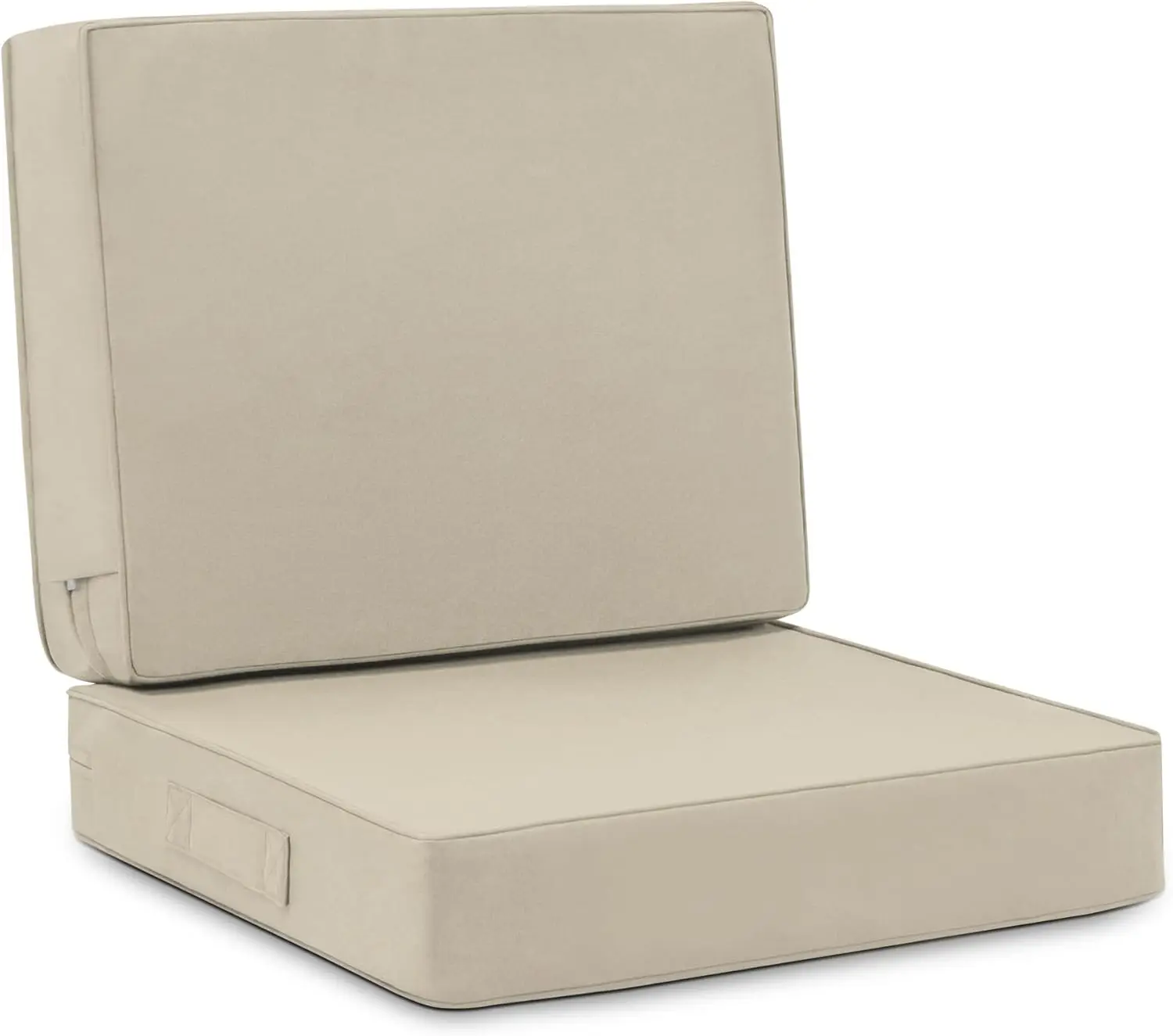 24x24 Inch Waterproof Outdoor Chair Cushion Set with Fade Resistant Cover and Adjustable Straps for Patio Furniture