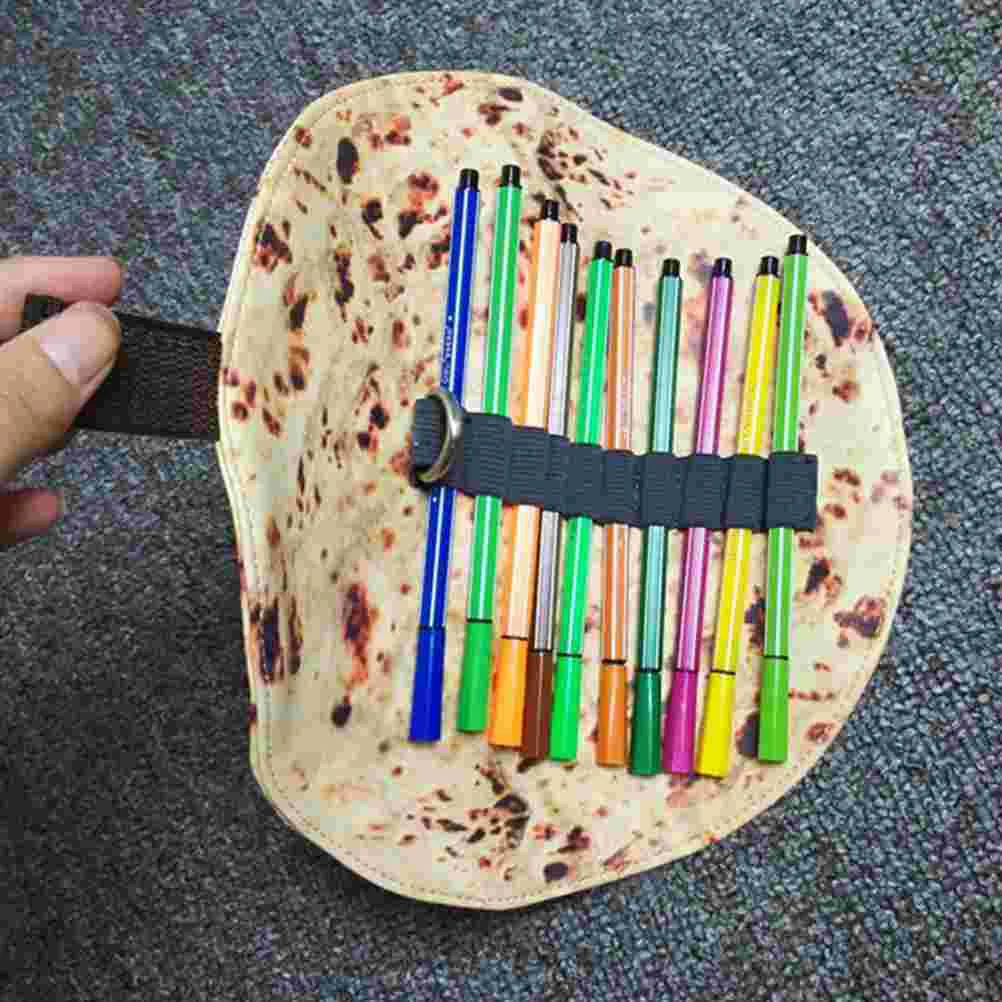 2 Pcs Tortilla Roll Pencil Case Pouches Corn Cake Convenient Wrap Multifunction Canvas Small Bulk