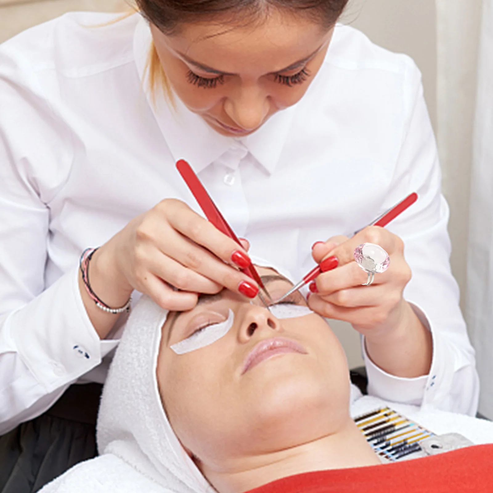 ถ้วยใส่กาวติดขนตาปลอม 3 ชิ้น ใช้งานง่าย จับถนัดมือ สำหรับช่างต่อขนตาและผู้เริ่มต้น อุปกรณ์ใส่กาวต่อขนตา