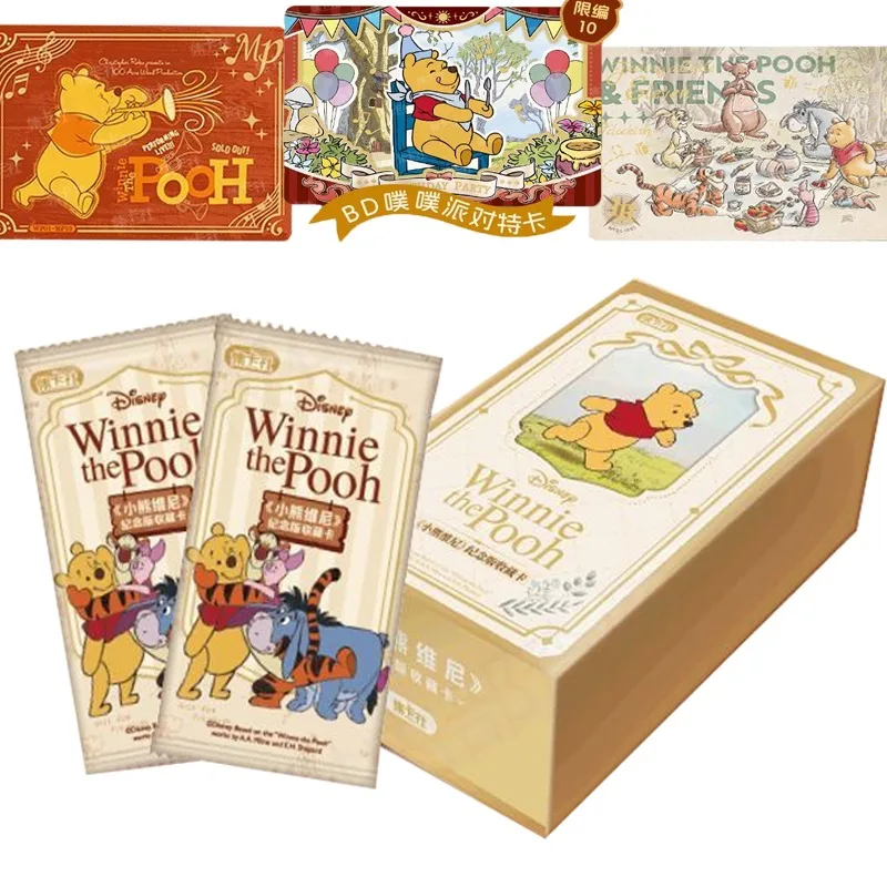 

Winnie Pooh Cards Collection Anime Characters Winnie Tigger Piglet Peripherals Rare Cards Box Paper Hobby Children's Gifts Toys