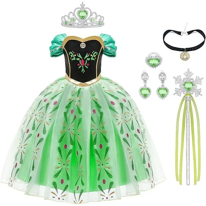 2025Halloween Robe de danse de Princess Cosplay pour filles vertes