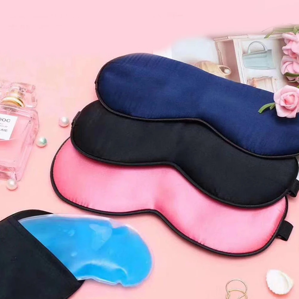 

Silk Eye Mask Lightproof Comfortable Reusable Premium Silk Fabric Patch for Sleep Travel Plane Spa Cooling Hot Compress Eye