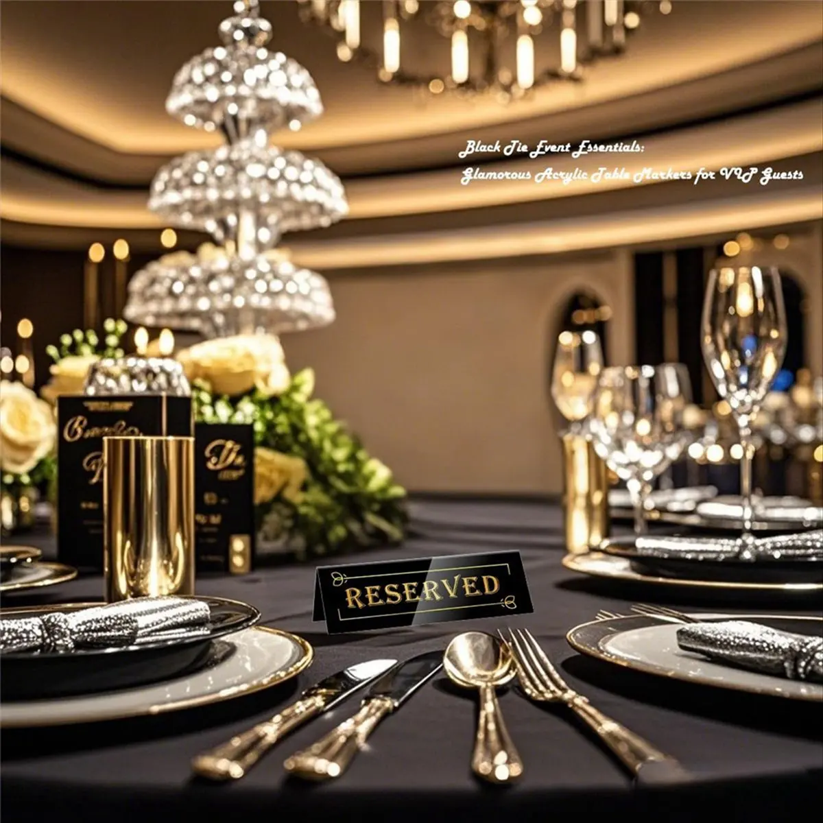 10 قطع من لافتات الطاولة المحجوزة من الأكريليك - 6 × 2 × 1.6 في خيمة الطاولة - على الوجهين، مقاومة للماء - لافتات جلوس محفوظة #6