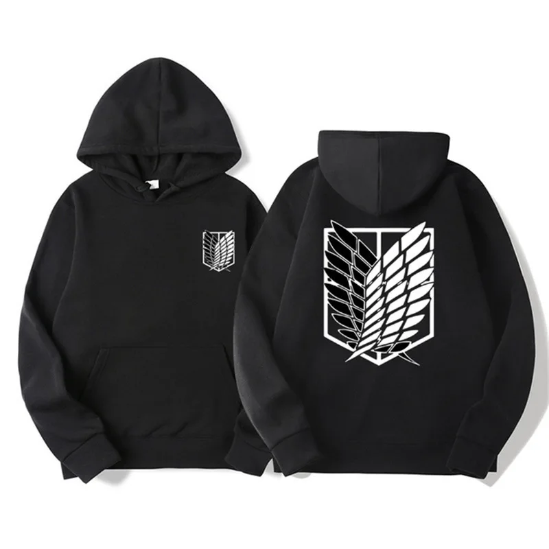 Men's Hoodie Anime Hoodies Men and Women Streetwear Pullover Harajuku Shingeki No Kyojin Hoodies Sweatshirt