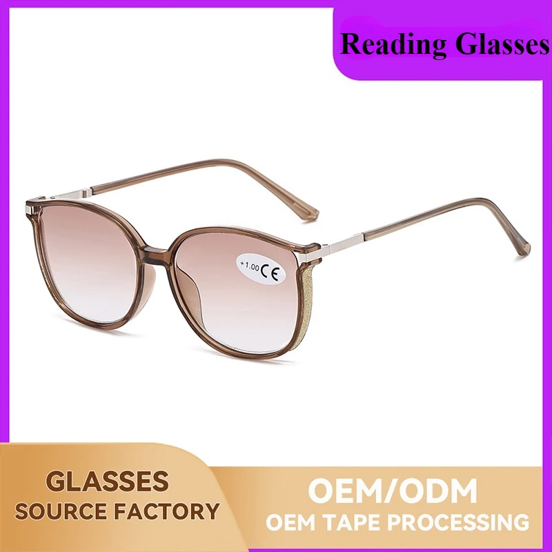 0~ +4,0 Sonnenbrille/Lesebrille mit großem Rahmen, Presbyopie-Brille für Damen, die als Sonnenbrille verwendet werden kann, multifunktionaler Stil