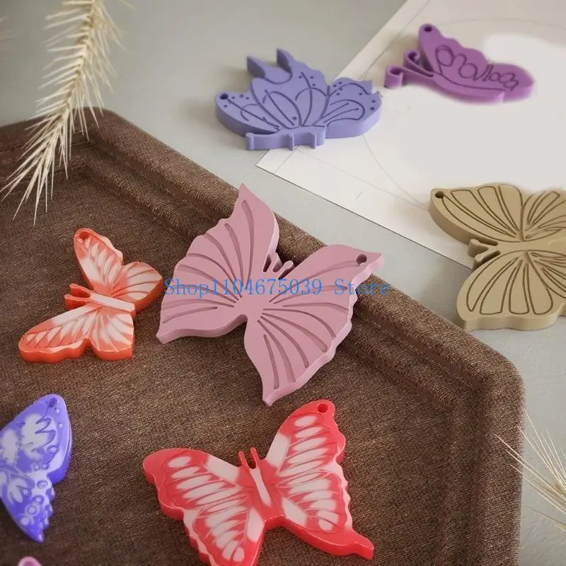 5asd Silicone Earring Pendant Molds Keyring Mold Butterfly Shaped Jewelry Charm Molds