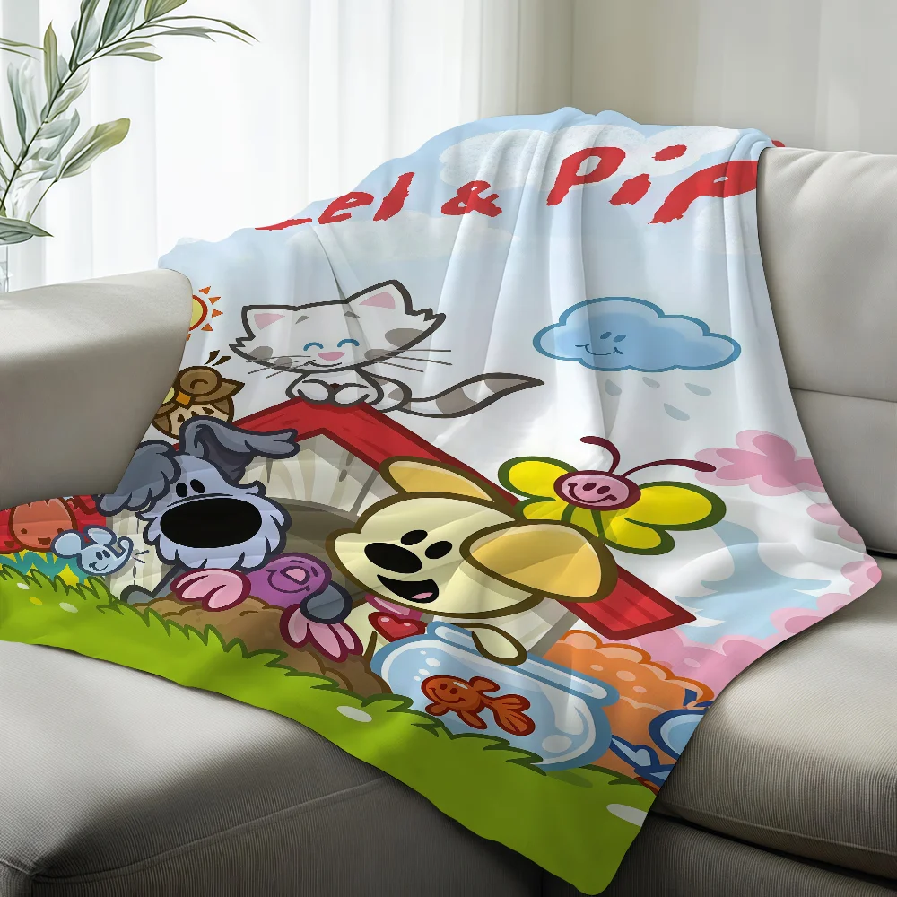 Cartoon W-Woezel And P-Pip Blanket Suitable For Sofas Beds Offices Cars Outdoor Travel An Ideal Gift For Friends Family