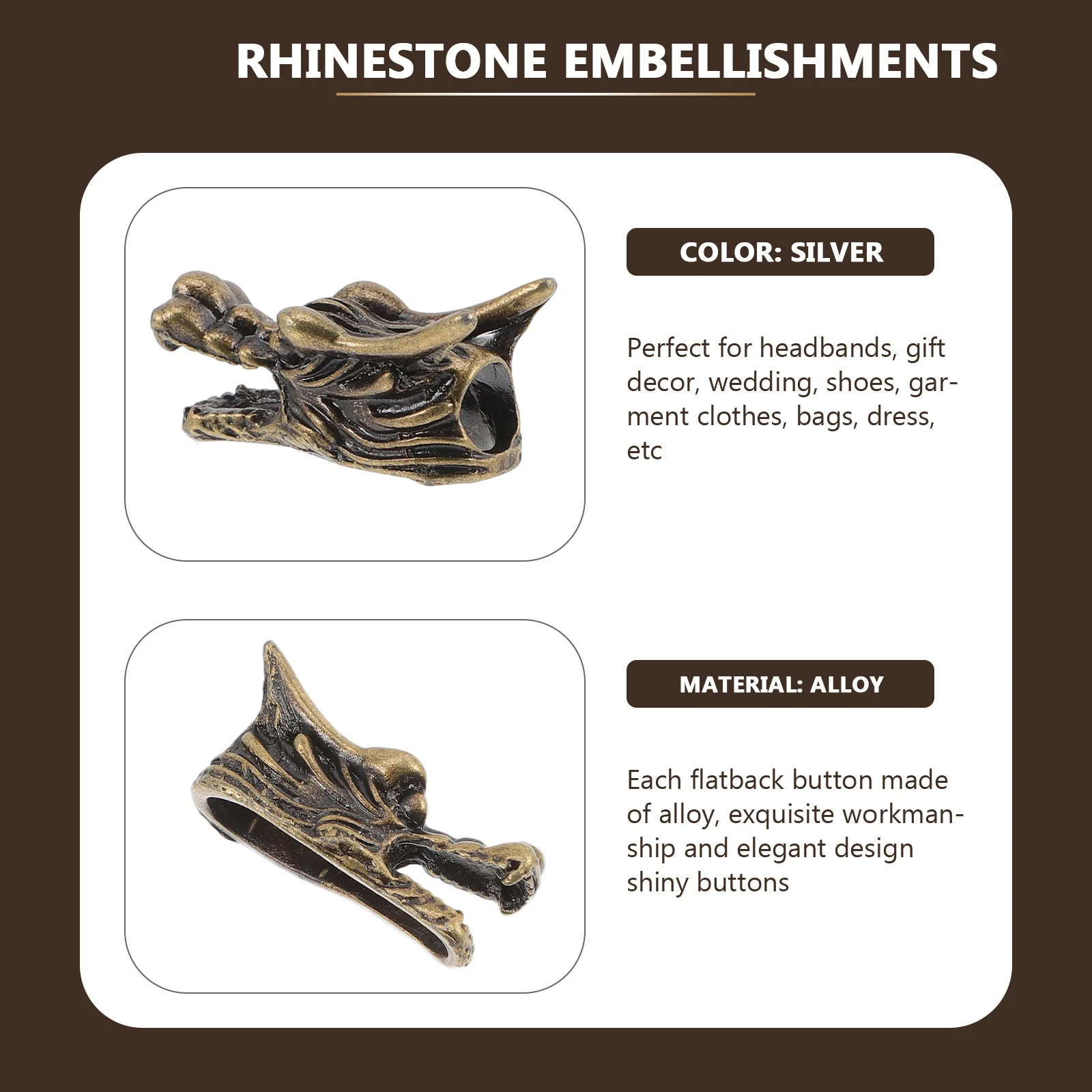 

5Pcs Dragon Head Connector for Cord Bracelets Vintage Jewelry Making Alloy Charm Beads Necklace Accessories