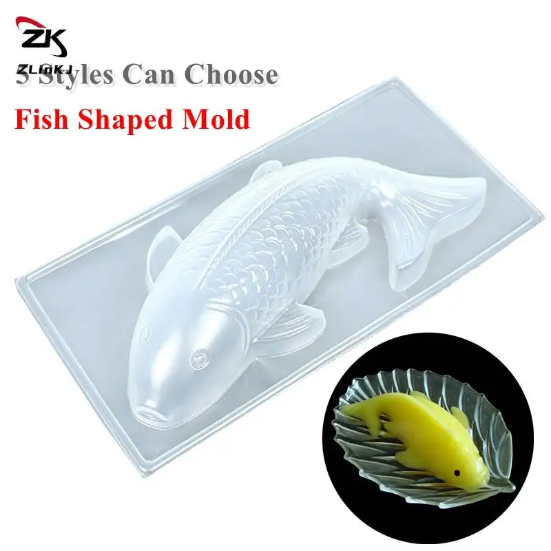 Fish Shaped Rice Mold 3D Koi Fish Shaped Plastic Cake Chocolate Jelly Mold 5Style DIY Soap Handmade Sugar Craft Mold Baking Tool