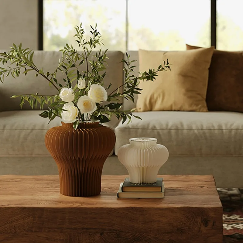 medieval origami vase Nordic light luxury model house desktop entrance flower ware art flower arrangement decorative ornament