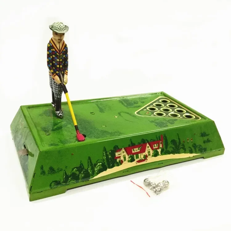 [Divertente] collezione per adulti Retro Wind up toy Metal Tin Playing pallina da golf sport giocattolo meccanico figure a orologeria modello regalo per bambini