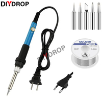 220V 110V 60W Electric Soldering Iron New Adjustable Temperature Soldering Iron Welding Station Heat Pencil Tips Repair Tools