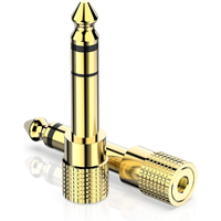 2/4PCS 6.35mm 1/4 Male to 1/8 3.5mm Female TRS Stereo 3.5mm to 6.5mm Jack Audio Adapter for Guitar Amplifier Speaker Headphone