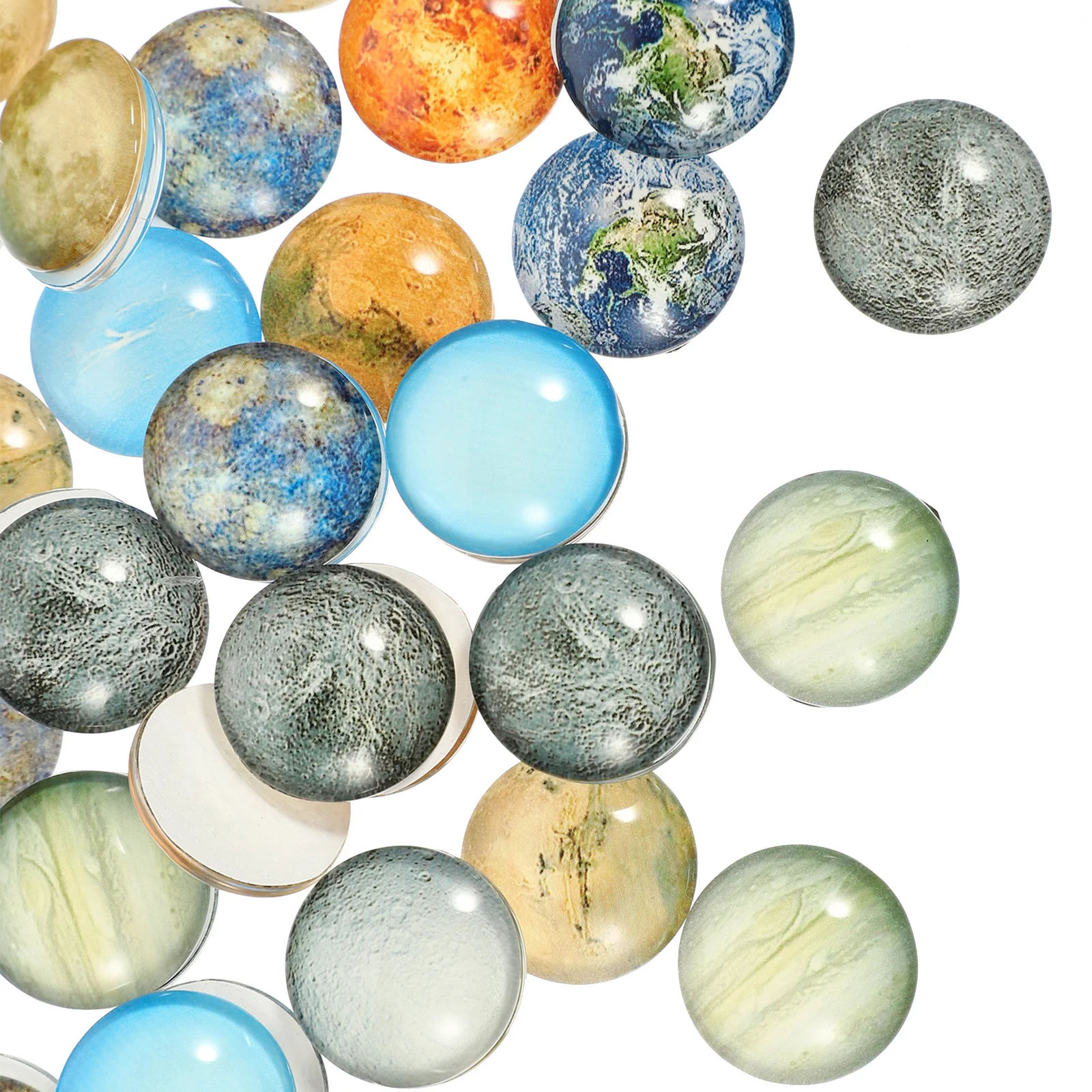 

100Pcs Luminous Glass Patches DIY Jewelry Making Round Planet Gemstone Accessories Gemstone Patches DIY Jewelry Decor