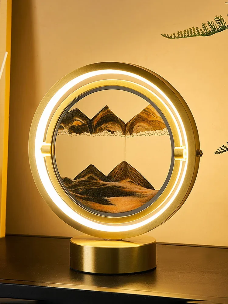 LED Light Quicksand Art Hourglass Home Decoration Accessorie Office Decoration Gift Home Decor Moving Sand Art Creative Creative