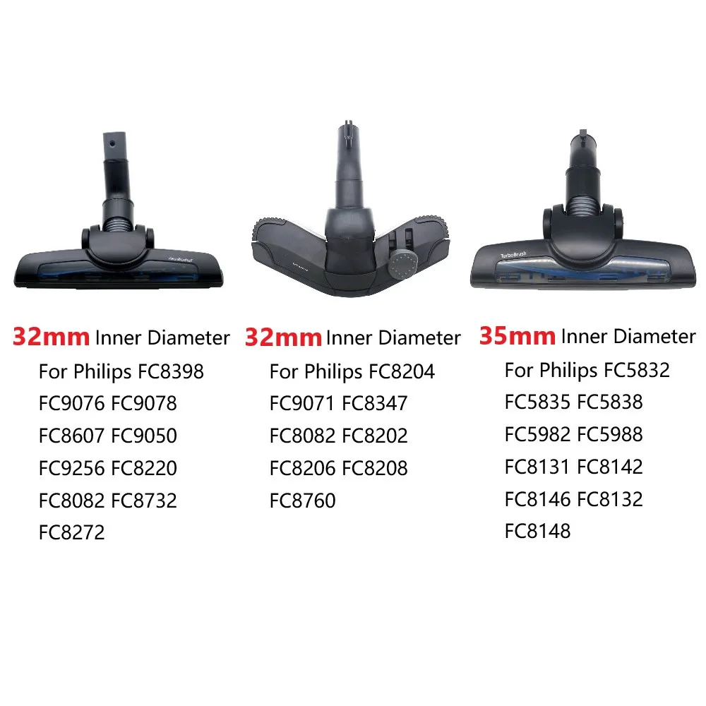 

32mm / 35mm Vacuum Cleaner Full Range Brush Head For Philips FC8398 FC9076 FC8082, FC8204 FC8082 FC9071, FC5832 FC8132 FC5982