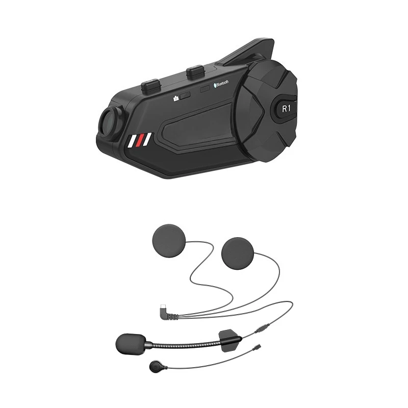 FreedConn R1-plus WIFI Recorder Built-in FM Radio ABS 1080P Six People Talking GPS Mobile Phone Connecting Motorcycle Intercom