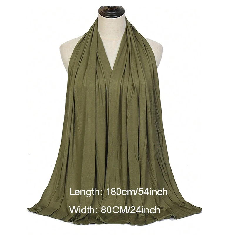 Écharpe Hijab en Jersey de Polyester pour Femme, Long Châle Musulman, Turban Doux Uni, Enveloppes de Tête, Bande de Sauna Africain, 180x80cm