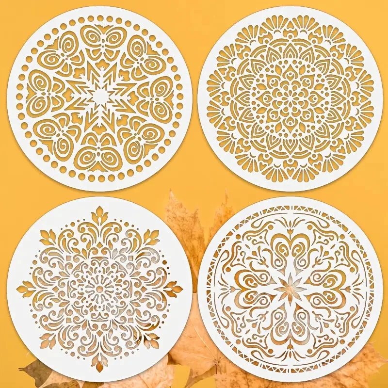 4pcs Mandala Round Stencils for DIY Spray Painting
