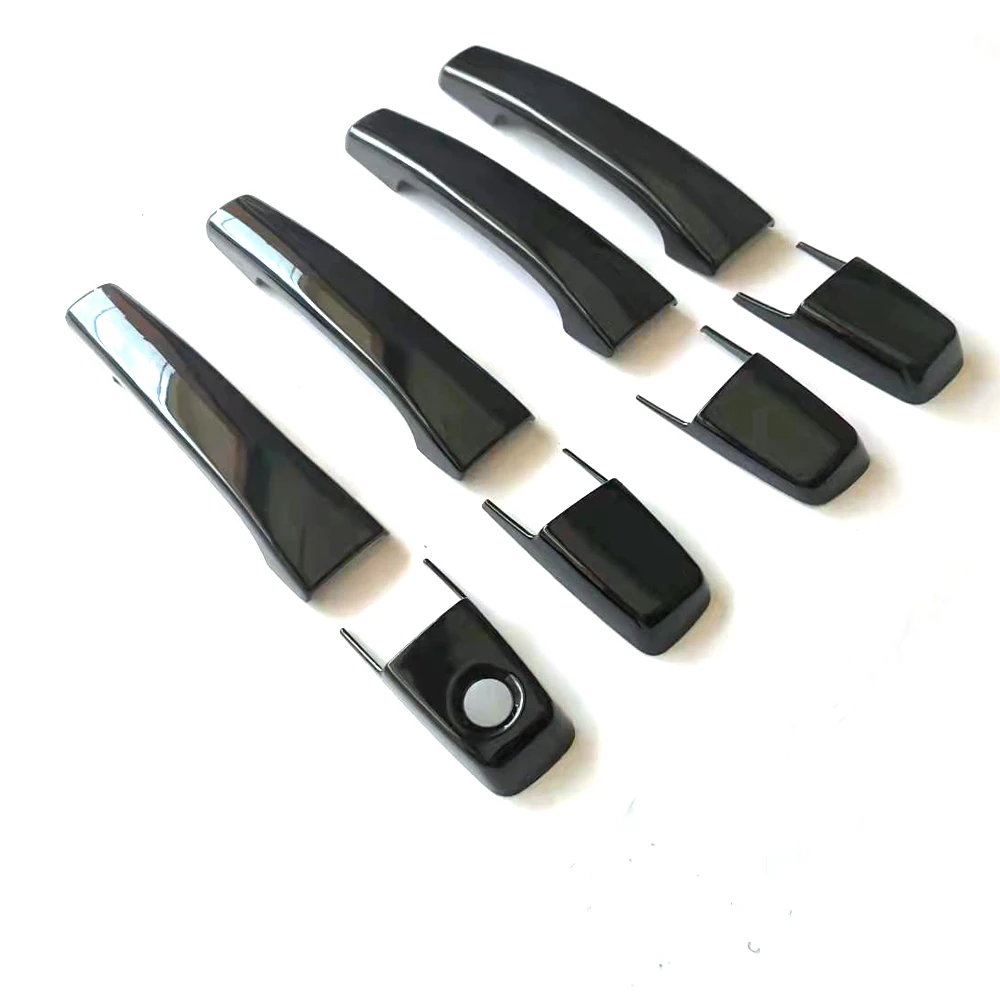 ABS Outside Door Handle Cover For 2007-2021 MITSUBISHI PAJERO Glossy Black Door Handle Protective Panel Car Styling Accessories