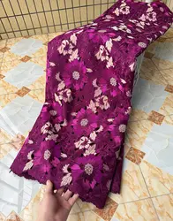 Most Top Embroidery Lace Fabric Soft Original Handcut Lace Highest Quality African Swiss Fabric Celebrants Cloth Korea Made