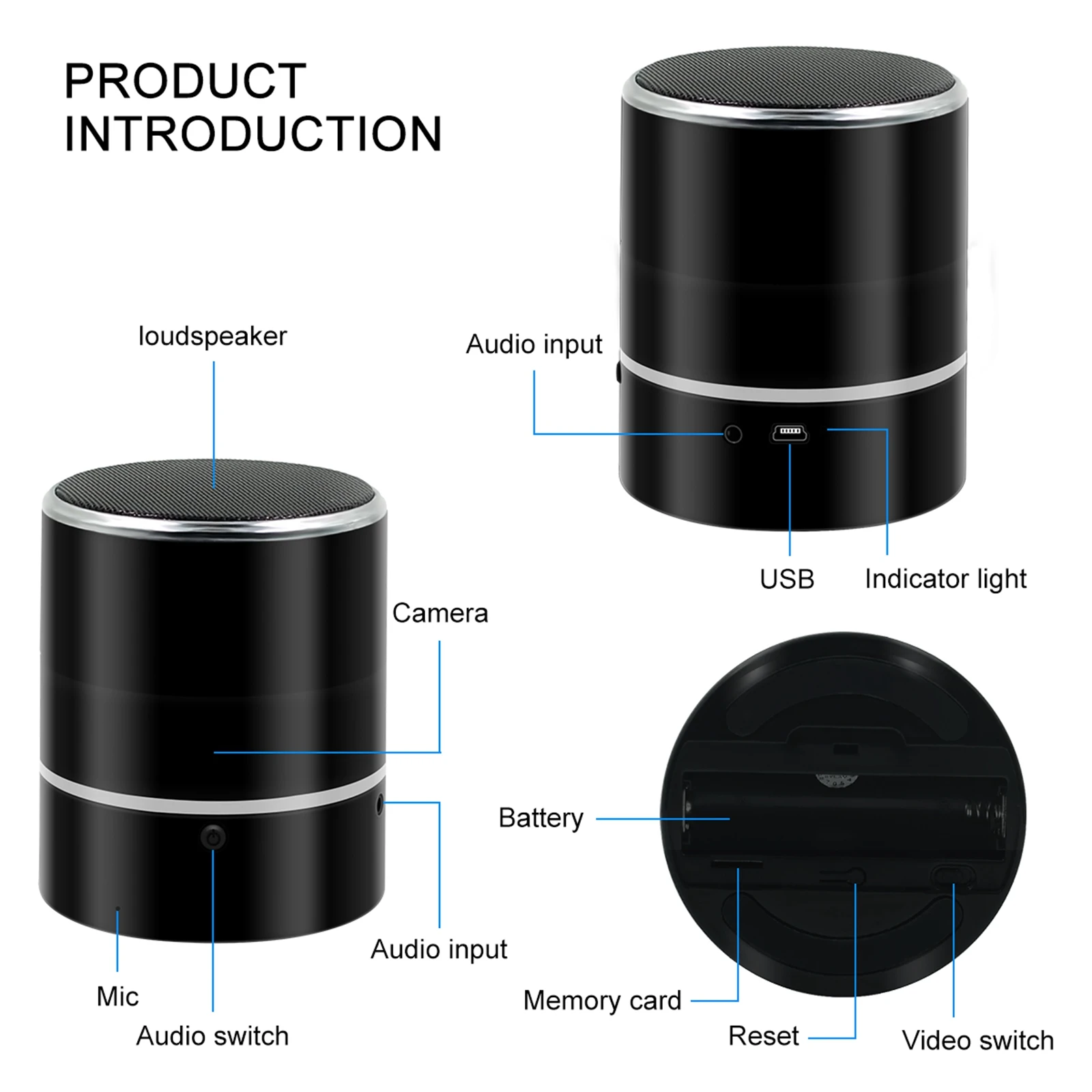 Imagem -06 - Alto-falante Bluetooth Inteligente para Viagens e Uso Doméstico Câmera Wifi hd 1080p Controle de Telefone de Voz sem Fio ai Noise Reduction Audio