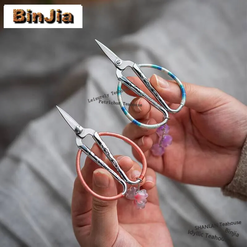 Dragon and Phoenix Prosperity Handmade Tea Bag Cutter Household Packaging Tea Scissor with Pendant Boutique Accessories Crafts