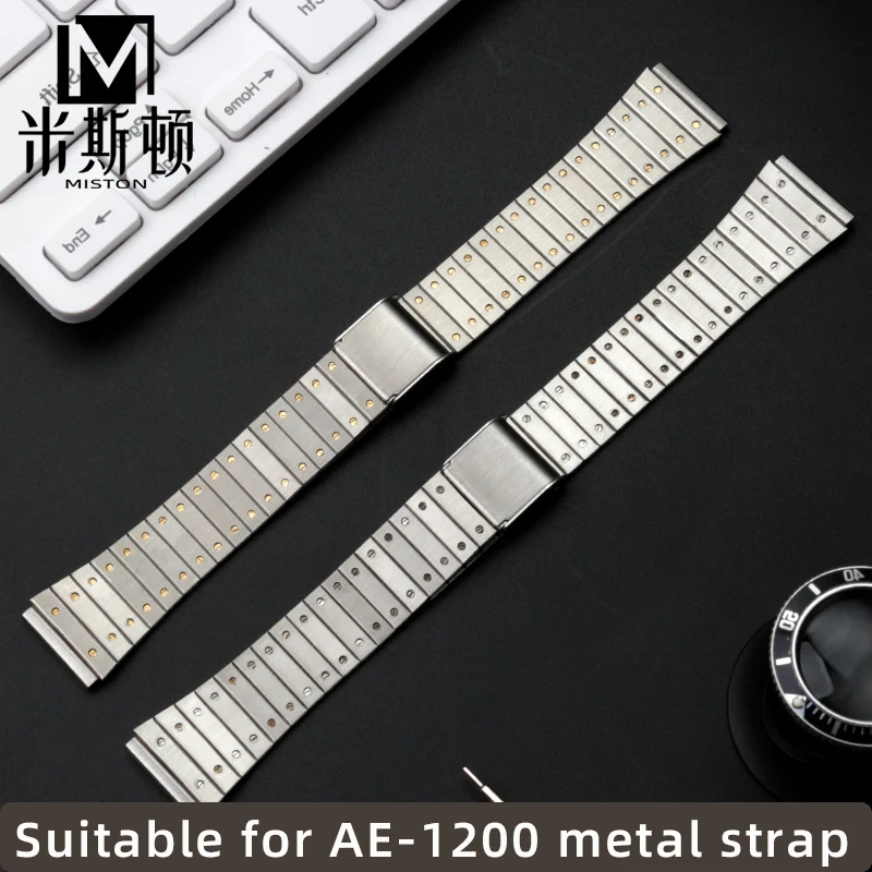 

For Casio retro square watch 3299 AE-1200WH/1000 F-91 LA-670 SGW500,F-108 A158/159 W216H WHelectronic stainless steel watch band