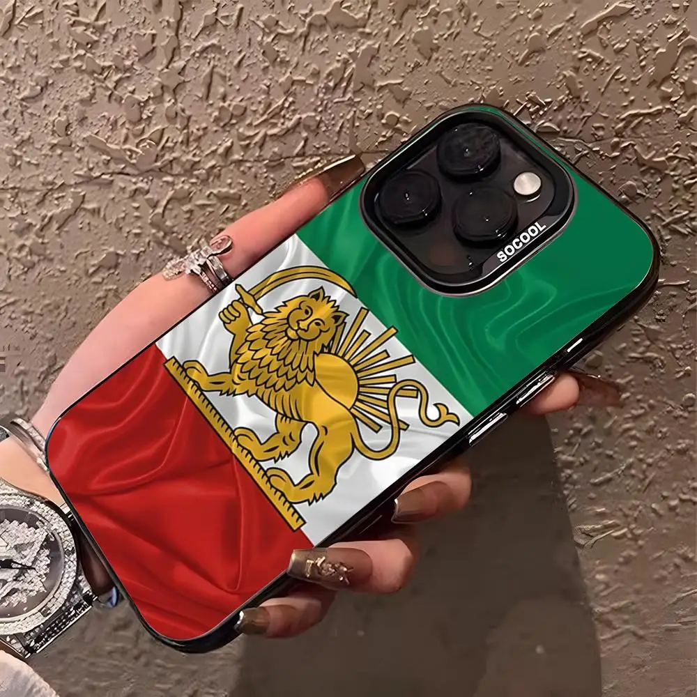 Чехол для телефона с флагом Ирана для iPhone 17 Pro Max 16 15 14 13 11 12 Mini Xs Xr 8 Plus Se, цвет серебристый