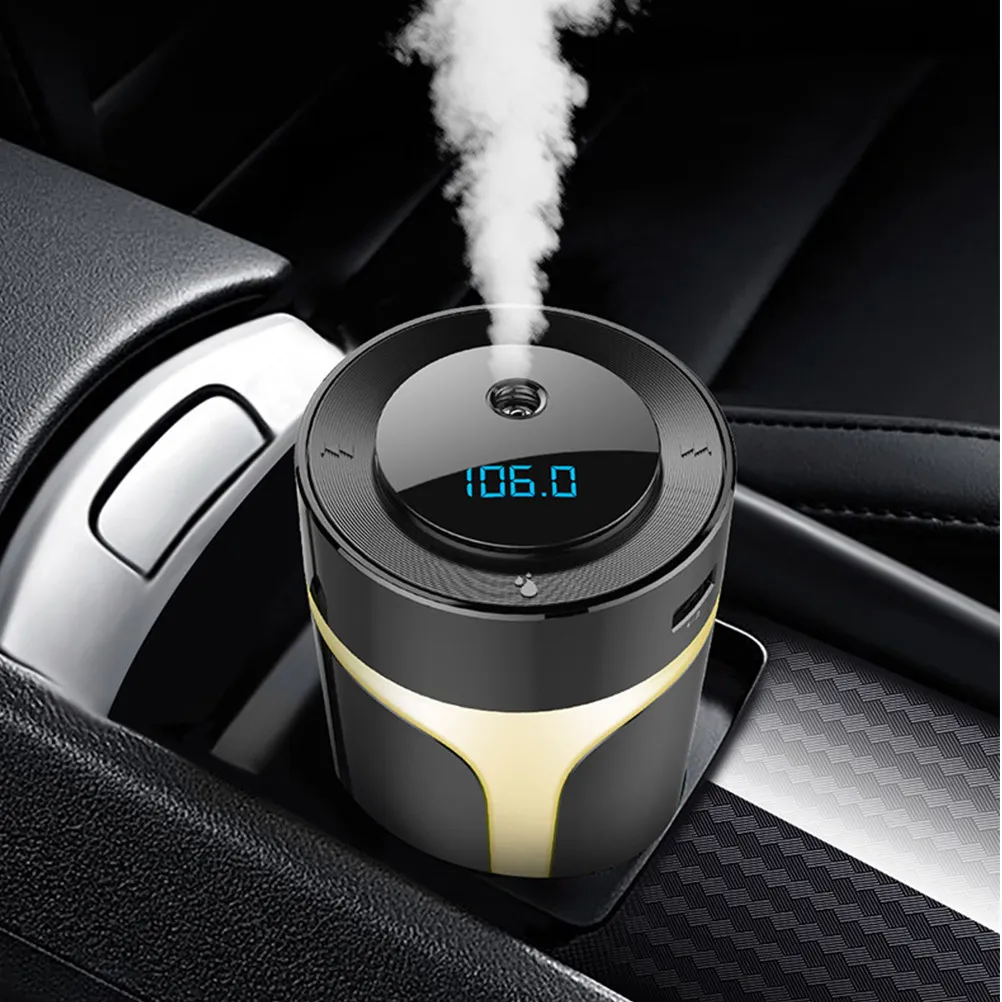 

1Pcs Car Humidifier Black Compact USB Wireless Vehicle Humidifier Multi-Function Air Freshener Mp3 Player Home Office Use