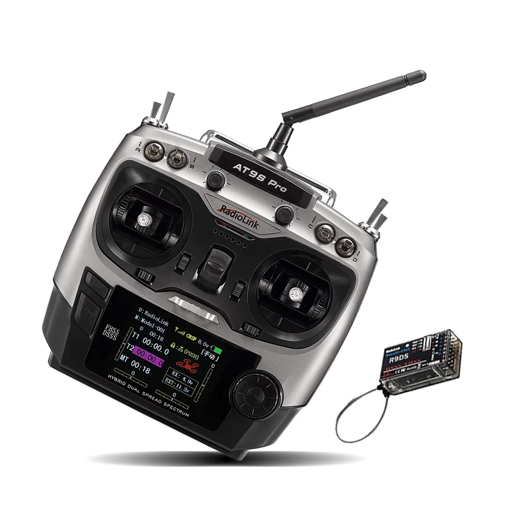 

Radiolink AT9S Pro 2.4G 12CH DSSS FHSS Transmitter with R9DS Receiver Support SBUS PPM PWM for RC Model Car