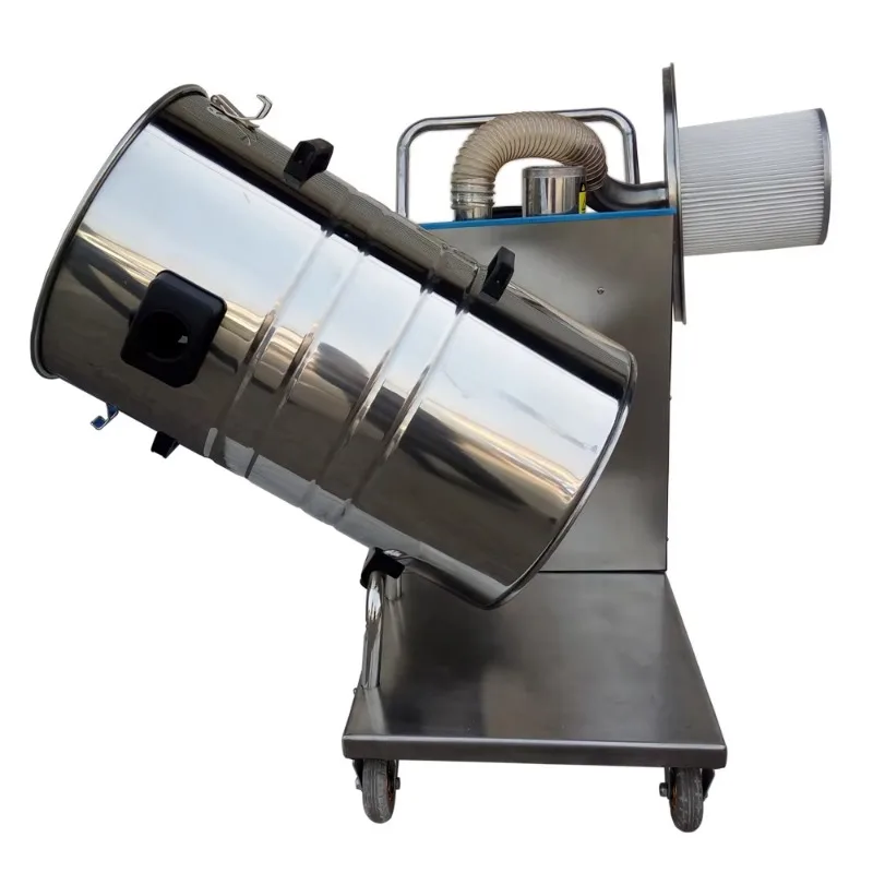 

Mobile 90L medium-sized industrial vacuum cleaner for collecting large particles and large amounts of iron filings.