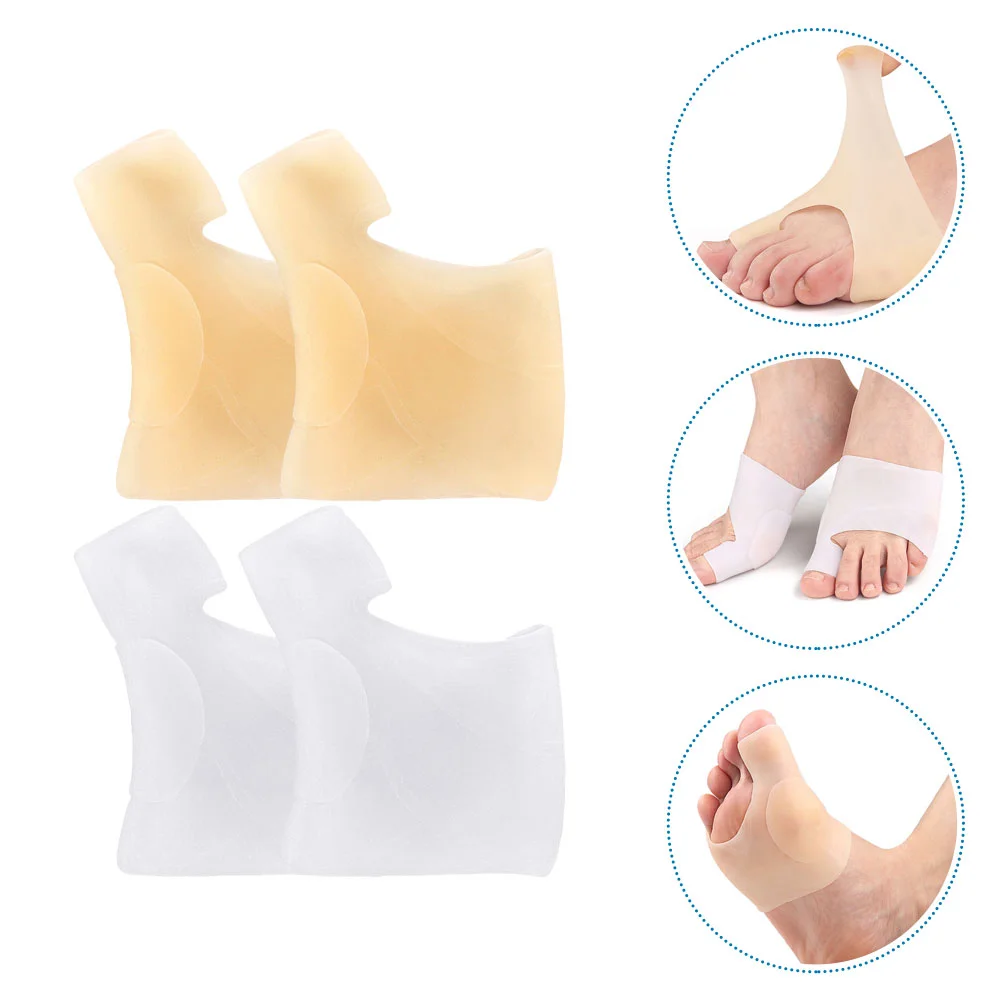 

2 Pairs Split Toe Orthosis Corrector Cushions Gasket Seperators Silica Gel Spacer Big Brace Spreaders