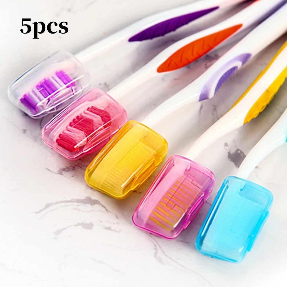 5pcs Toothbrush Head Cover Case Cap Portable Dustproof Toothbrush Head Protective Cover Travel Hike Camping Brush Cover Bathroom