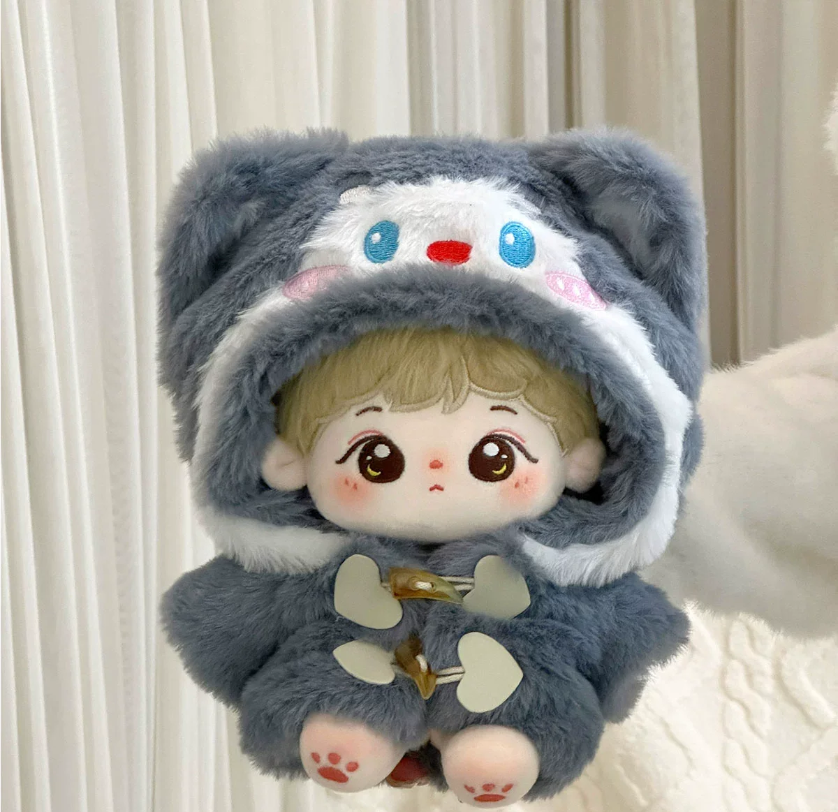 

Детская одежда 20 см, плюшевое пальто с котом, хлопковая кукла, с капюшоном, милая плюшевая одежда, подарок в виде девчачьего сердца