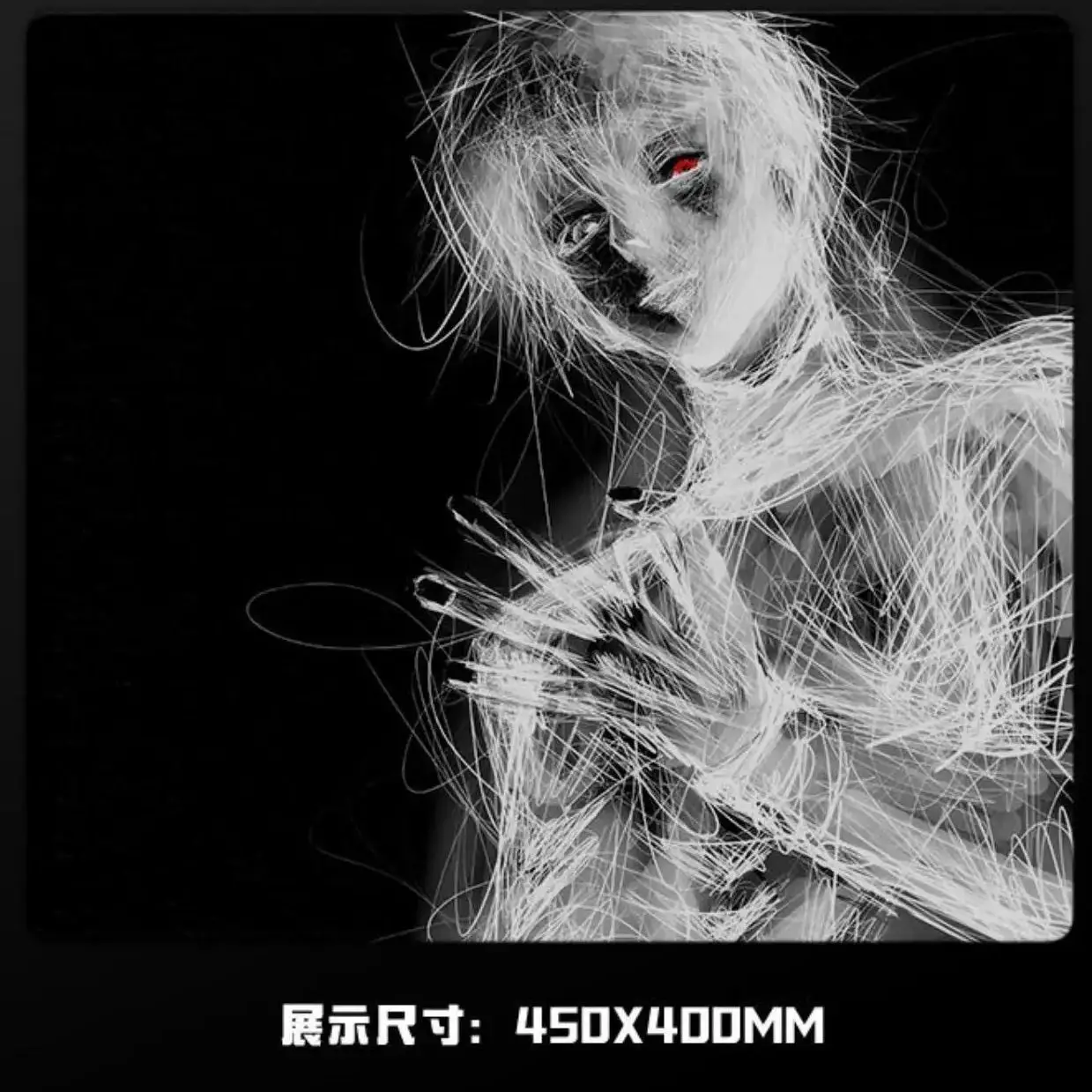 

Line Red Eye Boy Glass Mousepad Sora Game Mouse Pad Customized Pattern Tempered Smooth Gaming Desk Mat Fps Esports Office Gaming