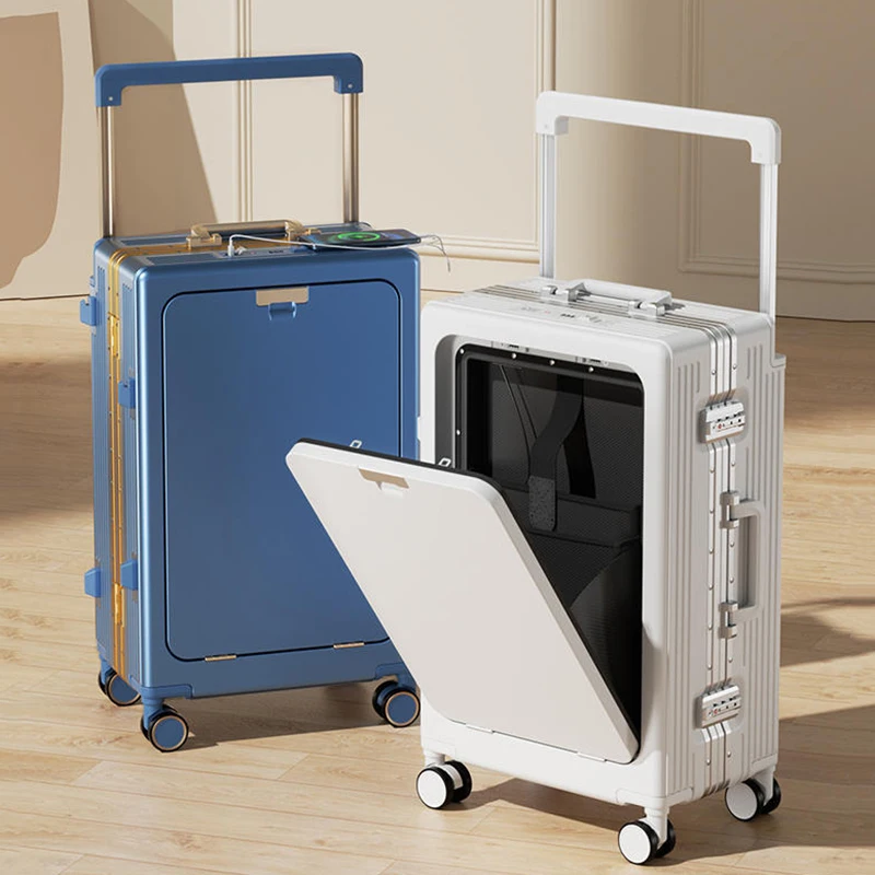 

Trolley case Front open luggage Multifunctional boarding suitcase 20 "passcode case 24 men and women