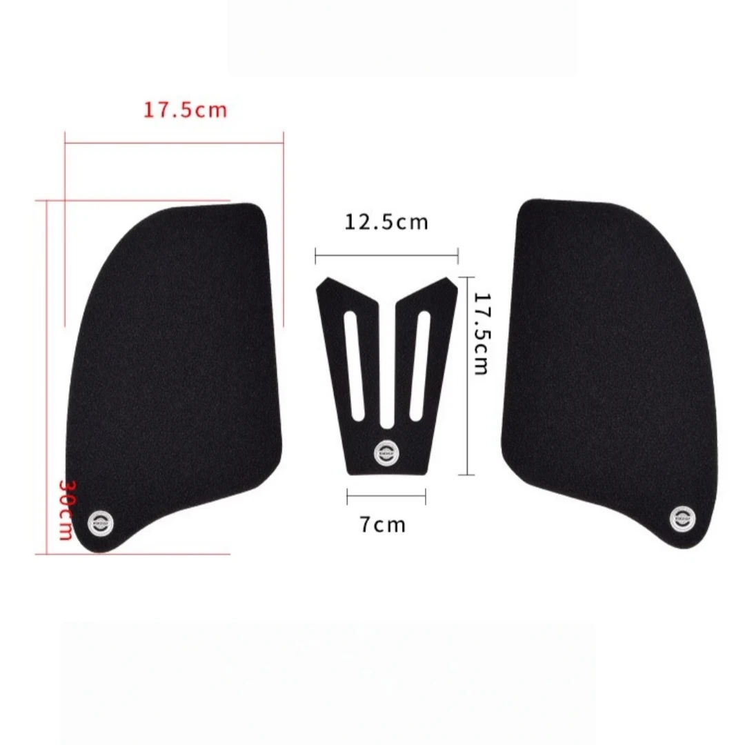 Für CFMOTO Guobin 650TRG rutschfeste, verschleißfeste Fischgrätenaufkleber, schwarze modifizierte Motorrad-Kraftstofftankaufkleber