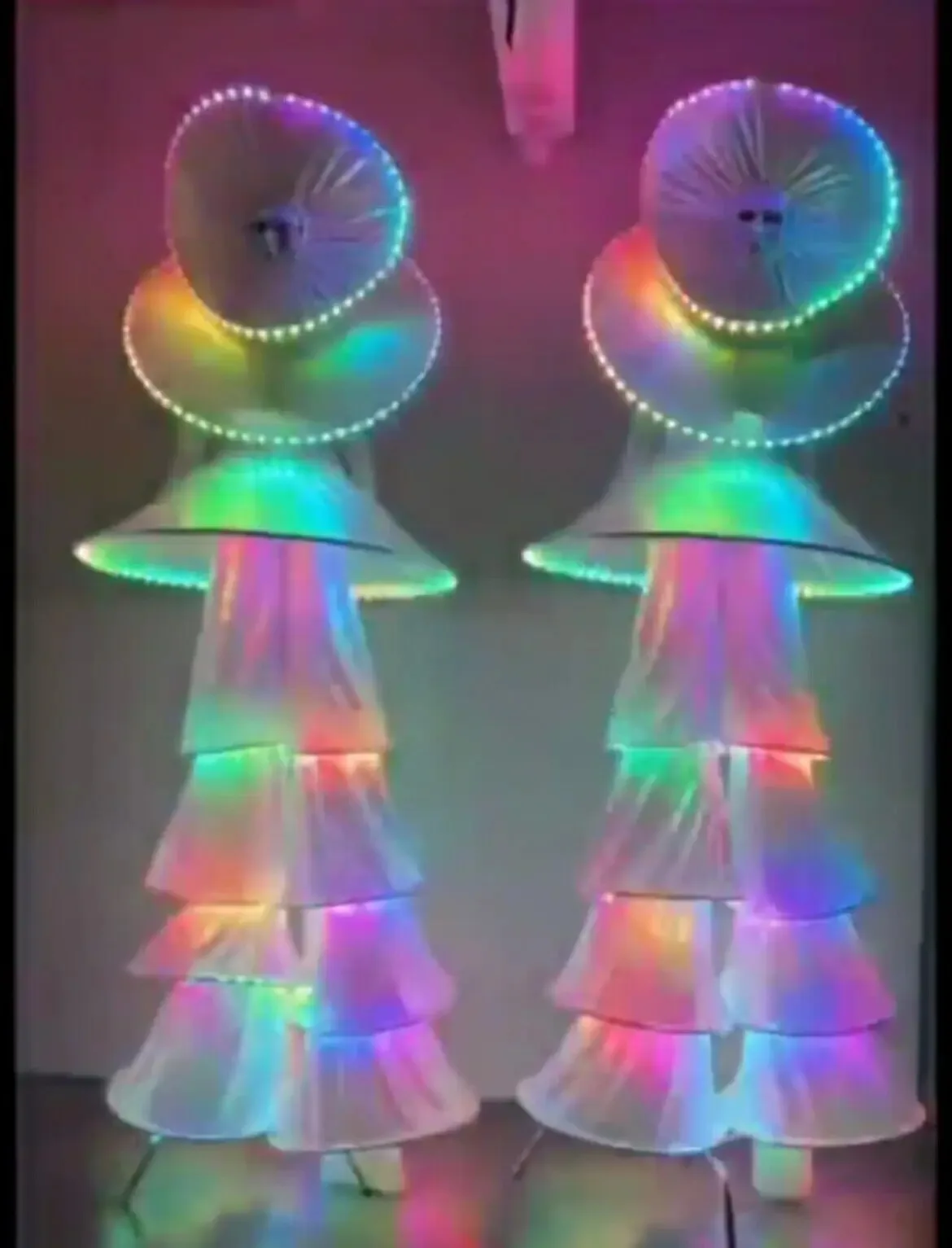 ملابس كرنفال فاخرة تضيء RGB led روبوت للرجال زي رائع للمشاية عرض مسرحي