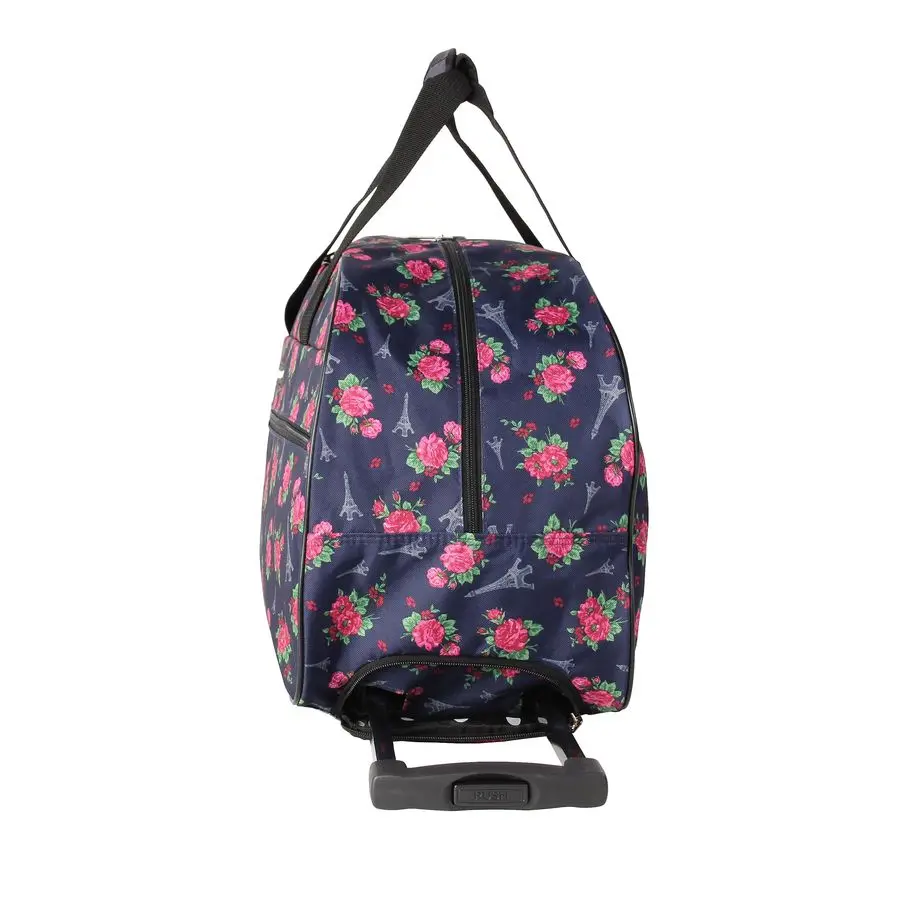 Colección de equipaje de mano Patrón ligero Bolsa de lona de 22 pulgadas Maleta de viaje de negocios durante la noche de fin de semana con 2 ruedas W