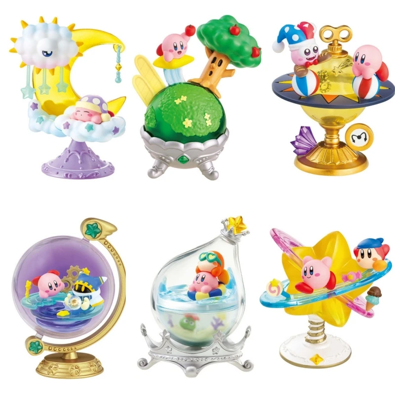 Re-Ment Terrarium Collection 6Pcs Hoshi no Kirby Starrium Anime Action Figure Toys For Kids Gift Collectible Model Ornaments