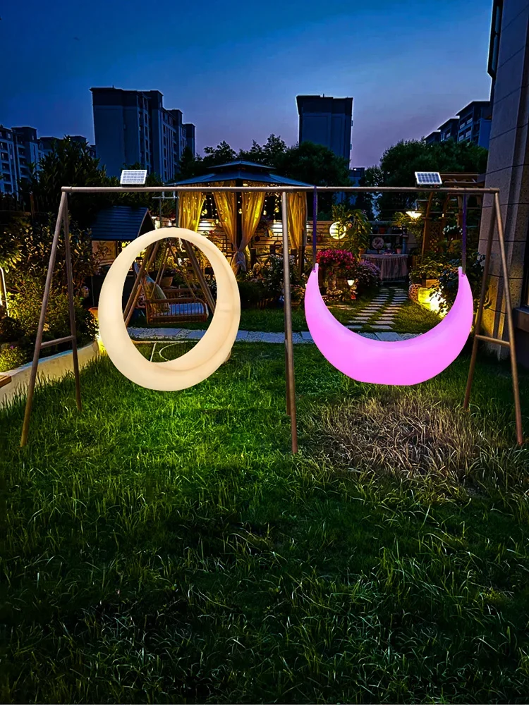 Landscape courtyard outdoor hanging chair luminous B & B rocking chair creative solar energy