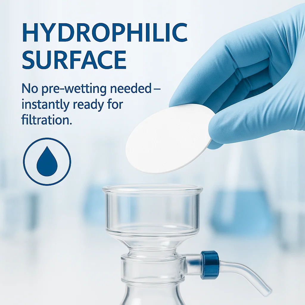 غشاء تصفية المياه PES المحب للماء 0.22um معدل تدفق عالي مختبر التكنولوجيا الحيوية الطبية ترشيح المذيبات العضوية